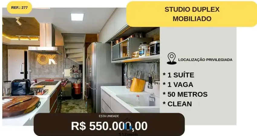 Apartamento DUPLEX Condomínio Impression á venda com 50m², 1 quarto e 1 vaga