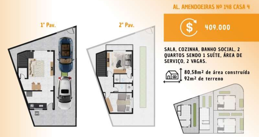 LINDA CASA GEMINADA DUPLEX NO MASTERVILLE EM SARZEDO