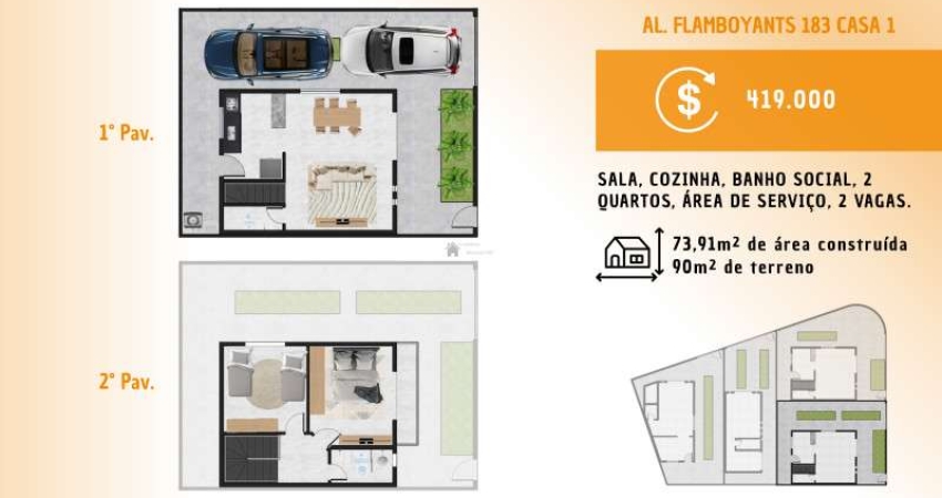 LINDA CASA GEMINADA DUPLEX NO MASTERVILLE EM SARZEDO