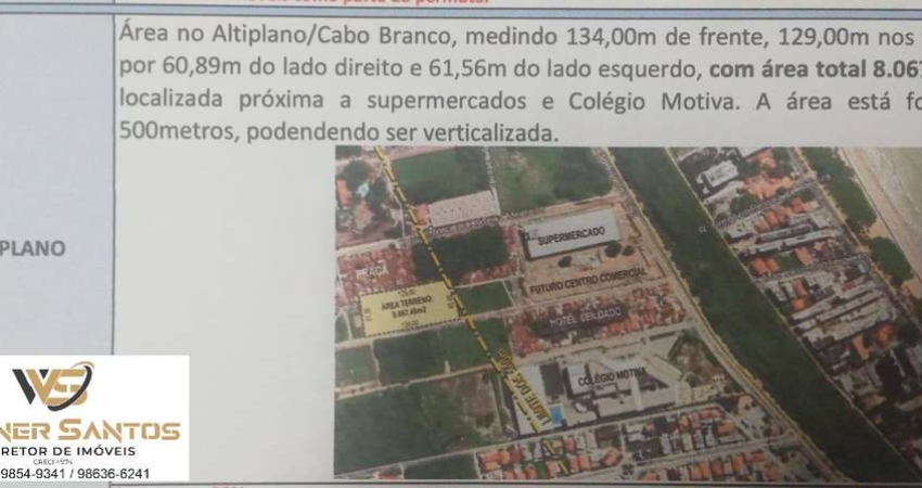 Área no Altiplano Cabo Branco Permuta com 22%
