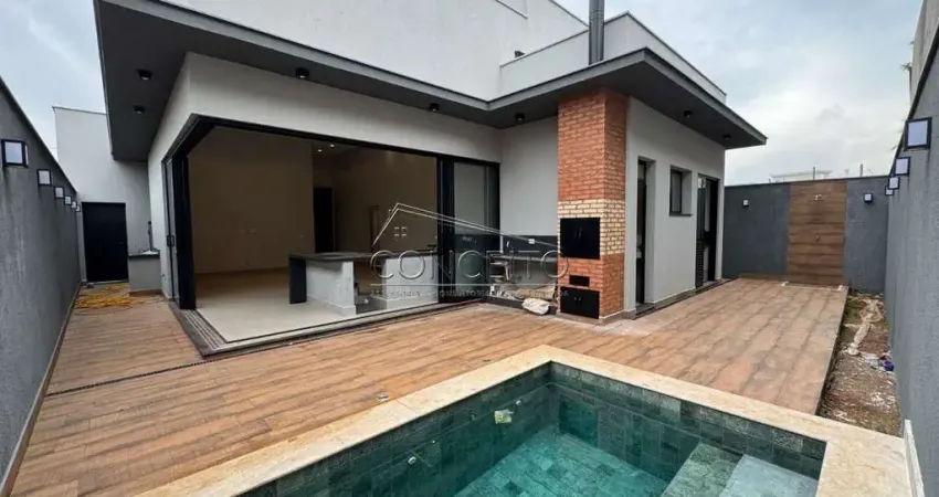 Casa térrea recém construída à venda  no Condomínio Villa Bela Vista com 180 m² | 3 suítes, sendo 1 suíte master e 4 vagas de garagem.