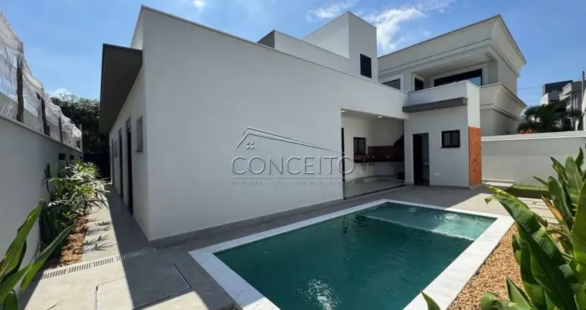 Casa térrea recém construída, à venda no Condomínio Villa Bela Vista com 175m² | 3 suítes e 4 vagas de garagem.
