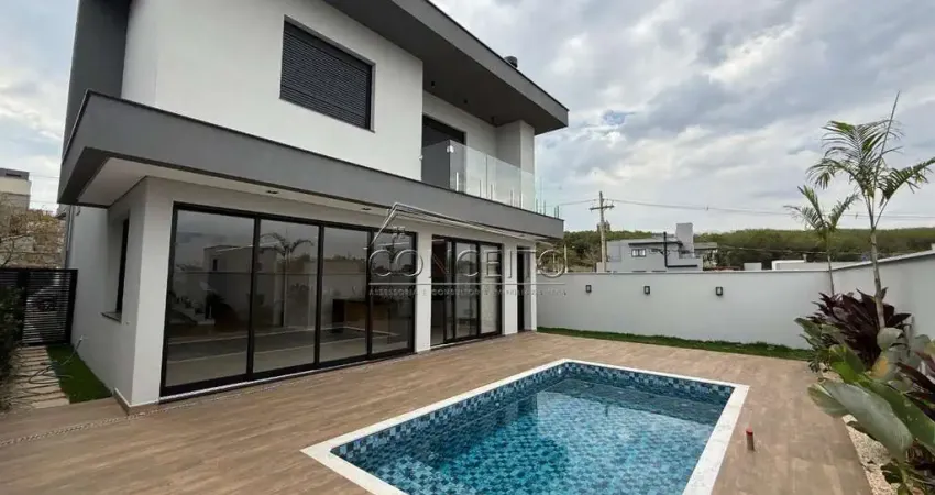 Sobrado à venda no condomínio residencial villa d'aquila com área construída de 219 m² | 3 suítes, piscina e 4 vagas de garagem.