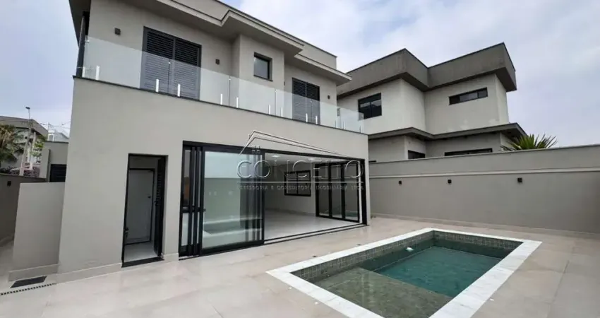 Sobrado disponível para locação no condomínio villa d'aquila com área construída de 214 m² | 3 suítes, sendo 1 suíte com closet e 4 vagas de garagem.