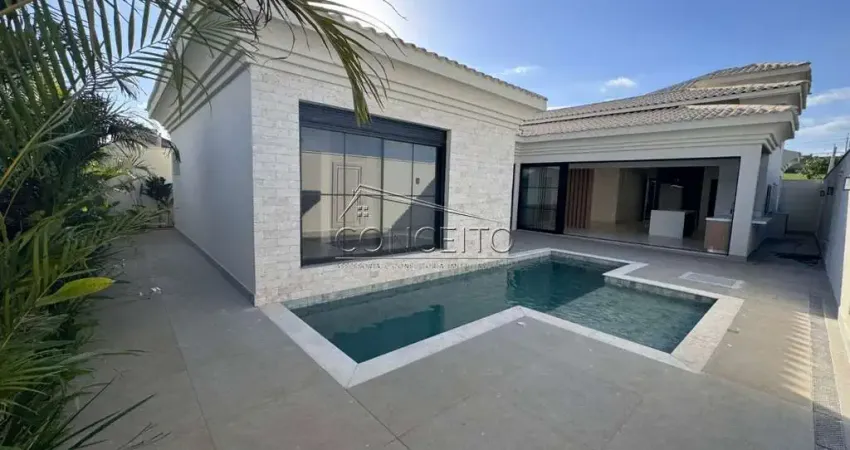 Casa térrea à venda no condomínio residencial damha ii com área construída de 228,87 m² | 3 suítes, completa de planejados e 6 vagas de garagem.