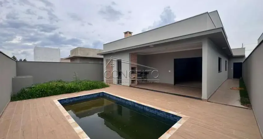 Casa térrea recém construída, à venda no condomínio belmonte piracicaba com área construída de 181,27 m² | 3 dormitórios, sendo 1 suíte e 4 vagas