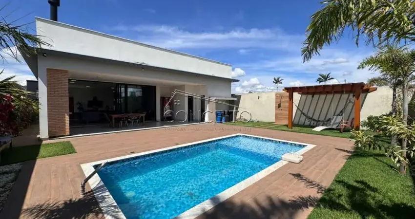 Casa térrea à venda no condomínio Terras de Ártemis com área construída de 230 m² | 3 dormitórios, sendo 1 suíte e 4 vagas de garagem.