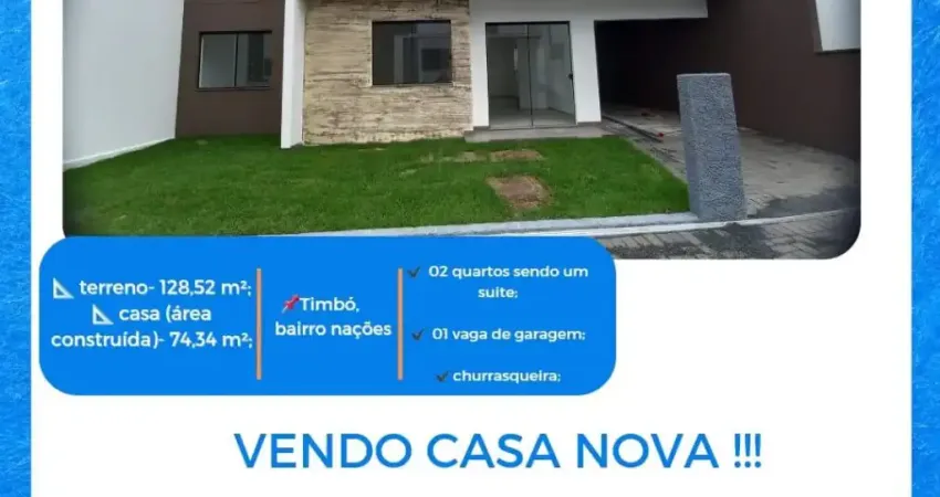 Casa em condomínio fechado com 2 quartos à venda na Avenida Sete de Setembro, Das Nações, Timbó