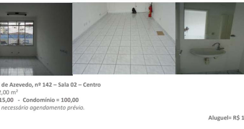 Sala comercial com 2 salas para alugar no Centro, Santo André 