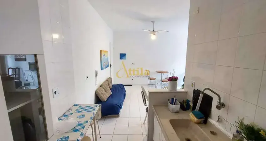 Apto 1 dorm., sacada, lazer, 1 vaga, Enseada