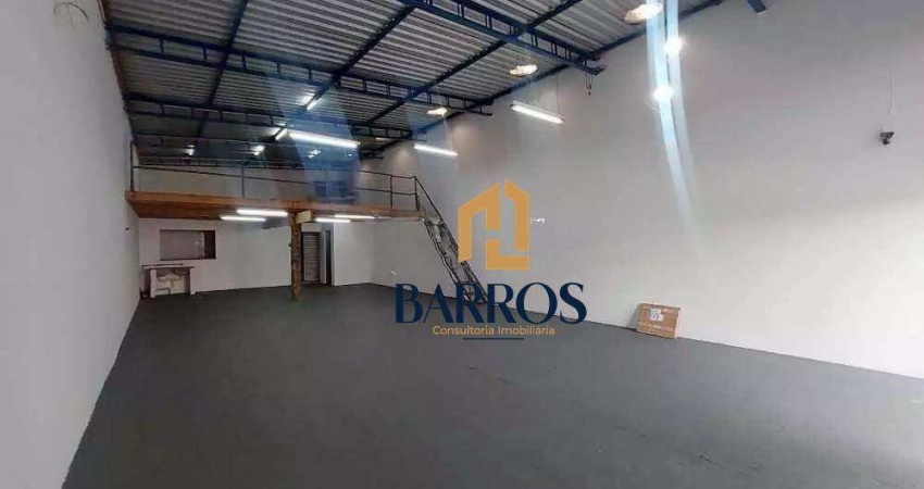 Barracão - 126,00 m² - Copa, 02 Banheiros, Mezanino e Pé Direito Alto.