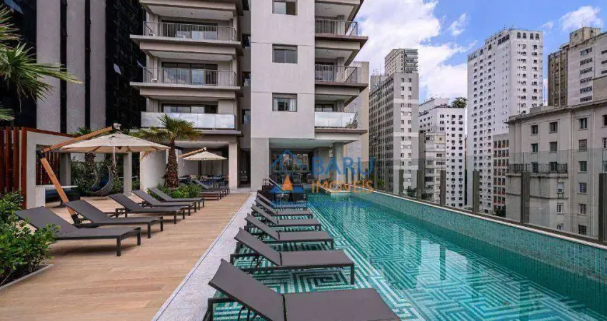 Studio com 1 dormitório para alugar, 25 m² por r$ 3.981,17/mês - santa cecília - são paulo/sp