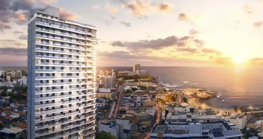 Studio à venda nascente no beach class rio vermelho – andar alto e vista livre