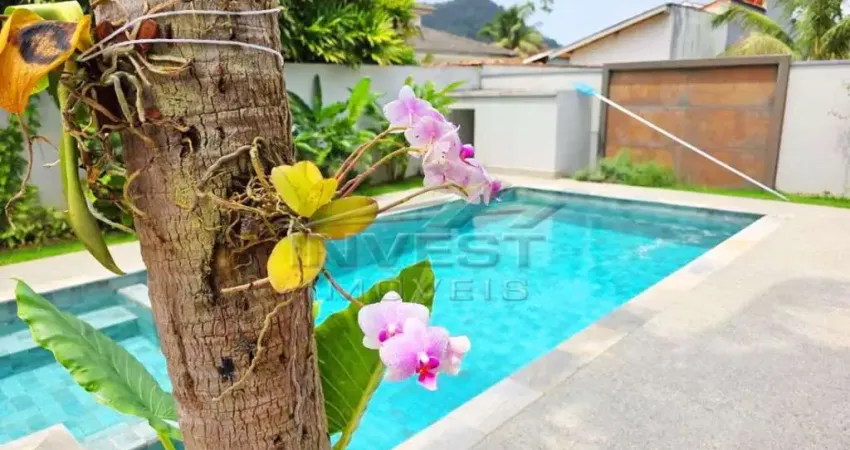 Ubatuba, horto - bela casa condomínio ubatuba country club, 4 belas suítes, amplo lazer, espaço gourmet, 325m2 útil.