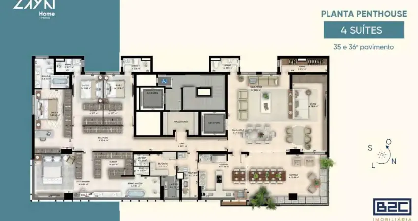 Zayn Home Marista | Penthouse 04 Suítes, 317 m², Nascente, à venda no Setor Marista