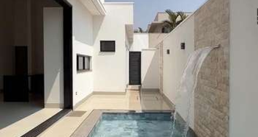 Casa térrea de luxo no Condomínio Splendido, Uberlândia-MG: 3 suítes, área gourmet, piscina aquecida e fino acabamento.