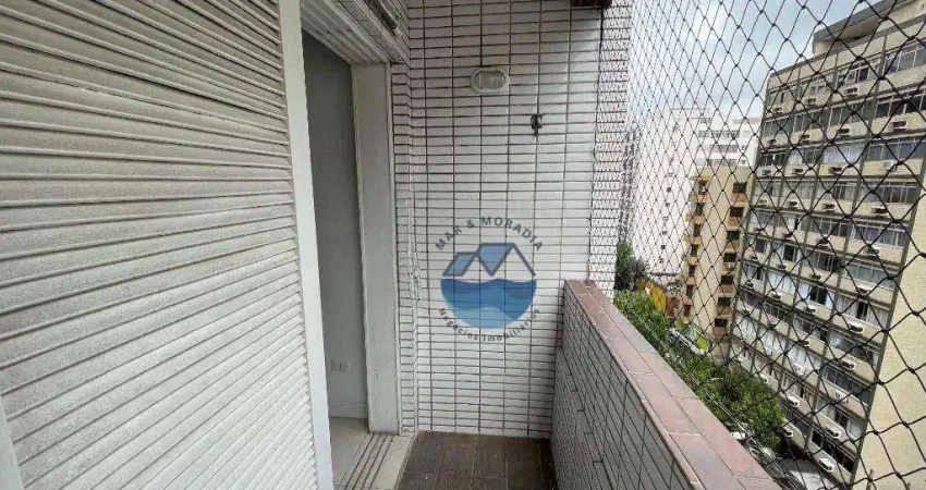 Apartamento com 1 dormitório para alugar, 41 m² por R$ 3.300,11/mês - Gonzaga - Santos/SP
