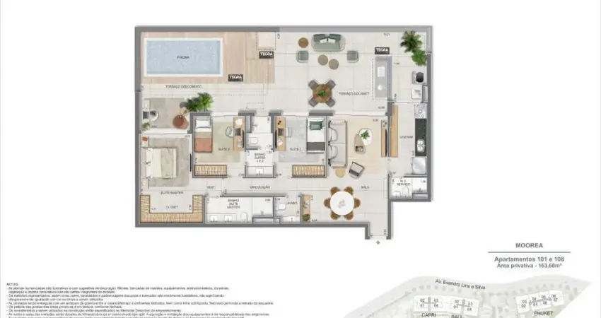 Oportunidade: garden de 3 suítes, na barra da tijuca, gaea home resort, 267m², ao lado da abm