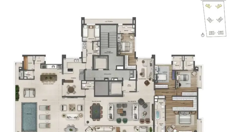 Espetacular: cobertura linear na barra da tijuca, oceana golf, 4 suítes, 386m, vista mar