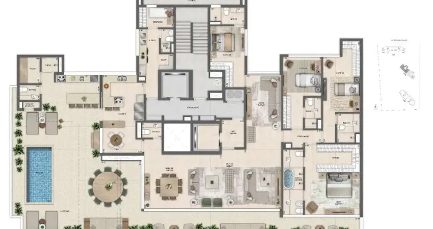 Oportunidade: cobertura linear de 4 suítes, na barra, atlântico golf, 376m², em frente ao golf e mar