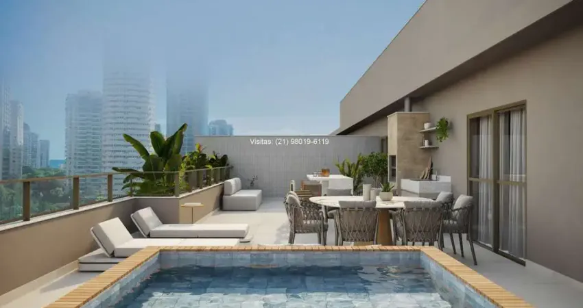 Lançamento, entrada 8%: cobertura de 3 quartos, green park barra, terreno antigo extra