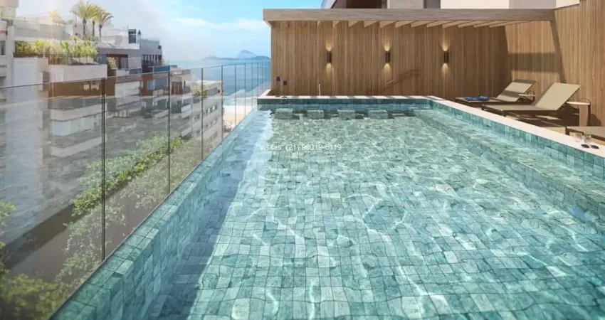 Apartamento no Leblon, Condomínio GUILHEM, Construtora MOZAK, com 62m², com piscina vista mar