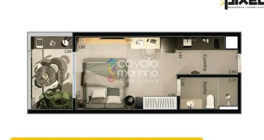 Studio á venda com 1 quarto, 38 m² - pixel residence - vila monte alegre.