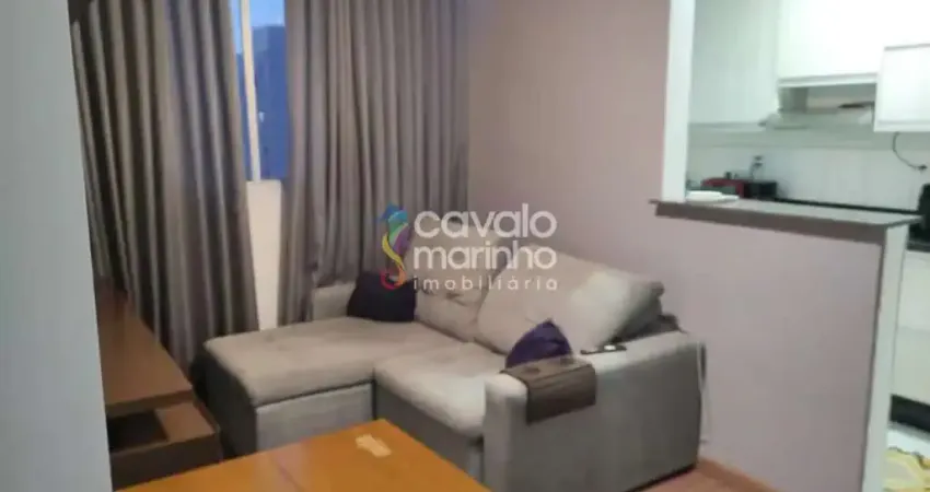 Apartamento mobiliado de 2 dormitórios, com 47m², para alugar no Condomínio Mirante Sul, em Ribeirão Preto/SP.