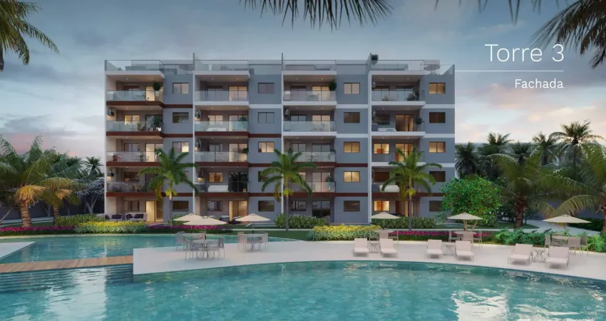 Apartamento 03 quartos, 80m², 02 suítes, 02 vagas, beira mar de carneiros