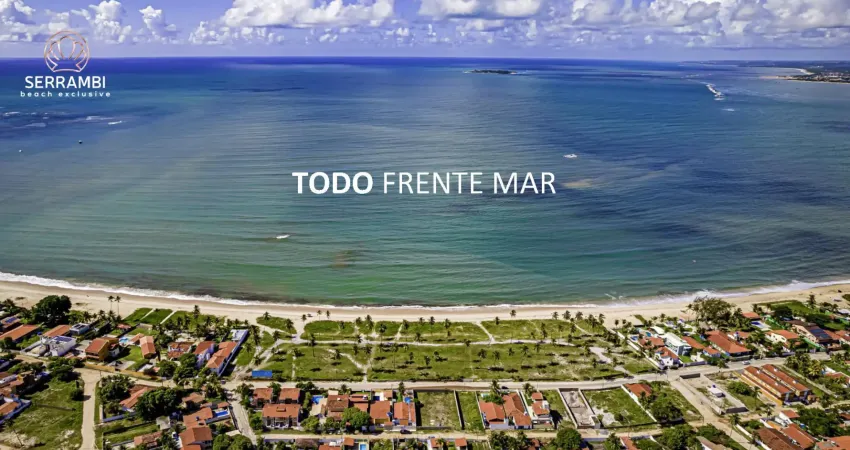 Apartamento frente mar, pé na areia, em praia de serrambi, varanda, vaga de garagem