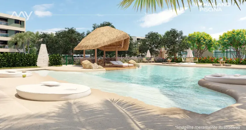 Apartamento studio em muro alto, studio vista piscina com vaga de garagem