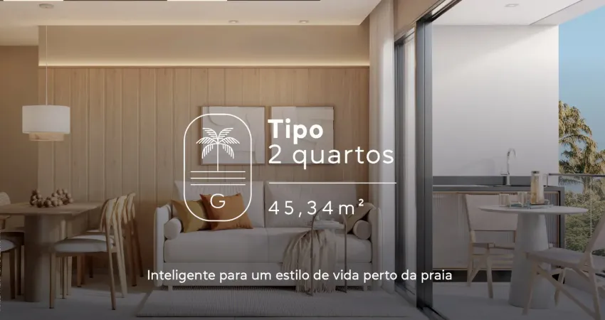 Apartamento 02 quartos, vista piscina, praia dos carneiros