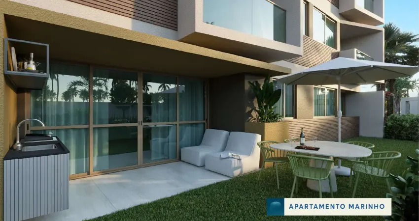 Apartamento térreo beira mar , 03 quartos, 02 suítes, varanda, garden