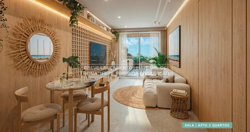 A flat, oportunidade em carneiros a 30 metros da praia com varanda gourmet