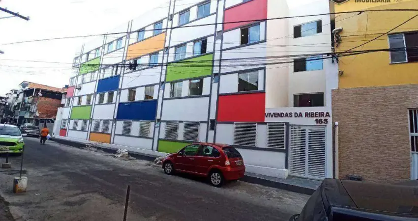 Apartamento com 2 quartos para alugar, 32 m² por r$ 1.090/mês - ribeira - salvador/ba