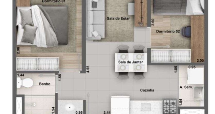 Apartamento com 2 quartos à venda na Avenida Alexandre Mackenzie, 619, Jaguaré, São Paulo