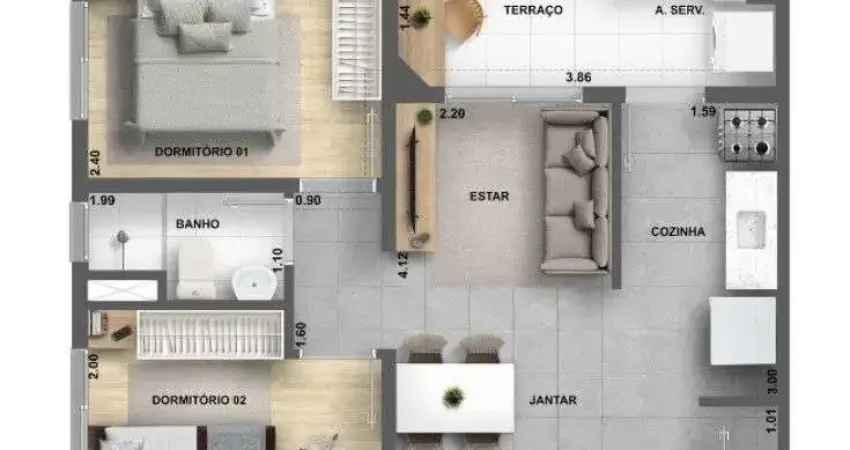 Apartamento com 2 quartos à venda na Avenida Alexandre Mackenzie, 1490, Jaguaré, São Paulo