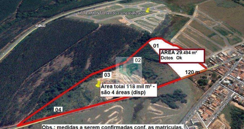 Área à venda, 29494 m² por R$ 4.500.000,00 - Jardim Sao Carlos - Salto de Pirapora/SP