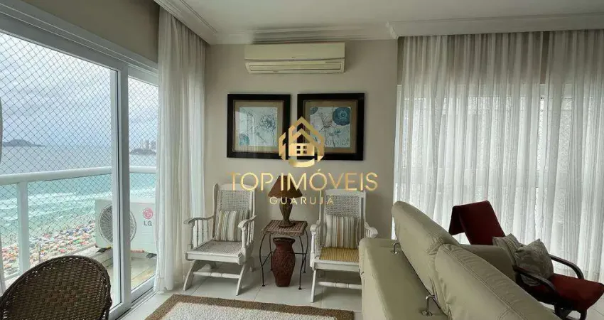 Apartamento Frente para o Mar com Varanda Praia de Pitangueiras Guarujá SP