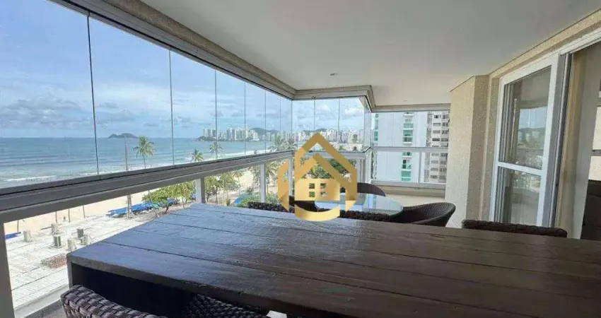 Apartamento com 4 dormitórios à venda, 178 m² por r$ 2.300.000,00 - praia das pitangueiras frente mar - guarujá/sp
