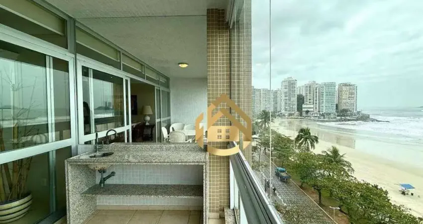 Apartamento com 4 dormitórios para alugar por r$ 8.000,00 - praia das pitangueiras frente mar - guarujá/sp