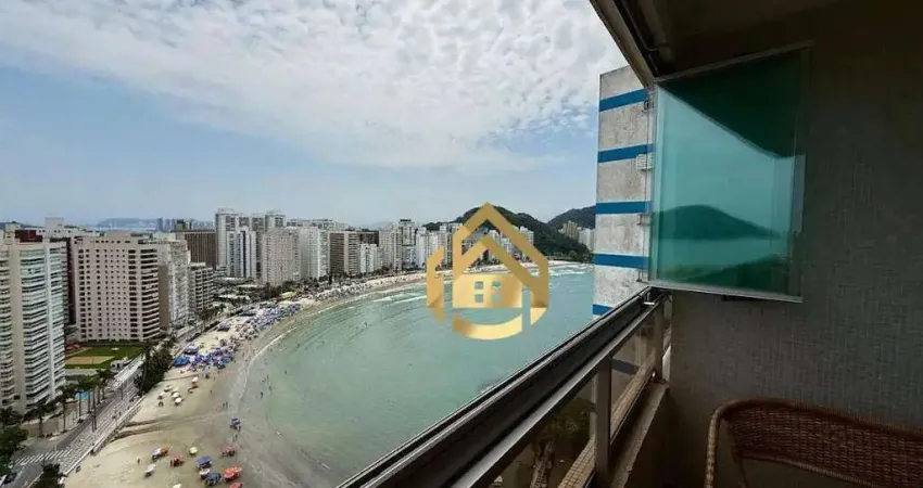 Apartamento com 2 dormitórios para alugar por r$ 6.500,00 - praia das asturias frente mar - guarujá/sp