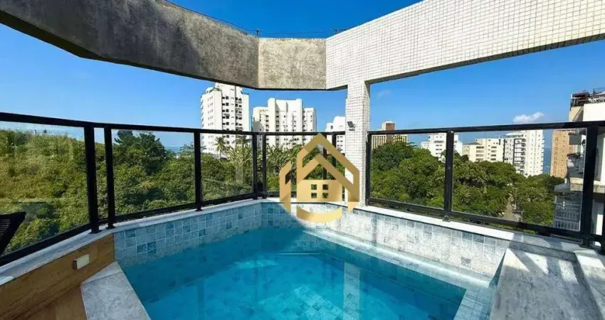 Cobertura com 3 dormitórios à venda, 200 m² por r$ 2.650.000,00 - praia das pitangueiras frente mar - guarujá/sp