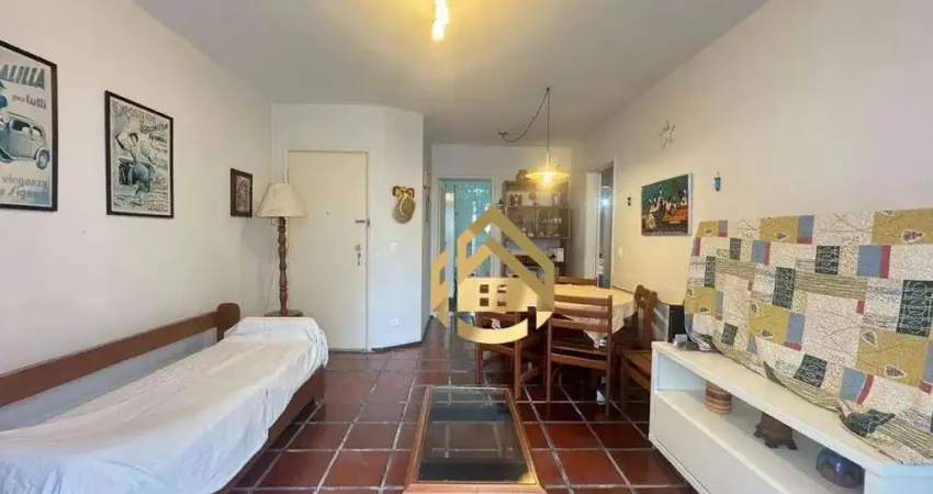 Apartamento vista mar com 1 dormitórios à venda por r$ 395.000 - praia das pitangueiras - guarujá/sp