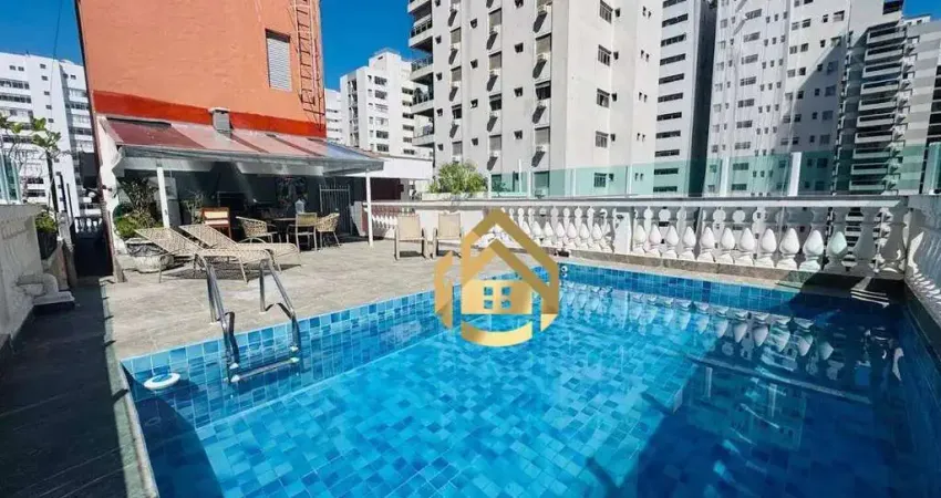 Cobertura penthouse com piscina 3 dormitórios - venda por r$ 1.500.000 ou aluguel por r$ 12.000 - praia das pitangueiras - guarujá/sp