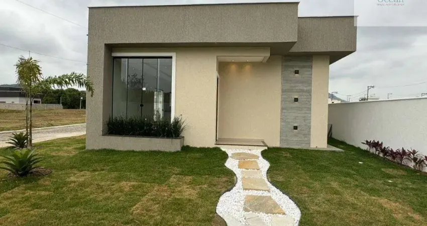 Ocean vende:  Maricá, Condomínio, casa 3 quartos(1suíte +closet),  área gourmet, piscina.