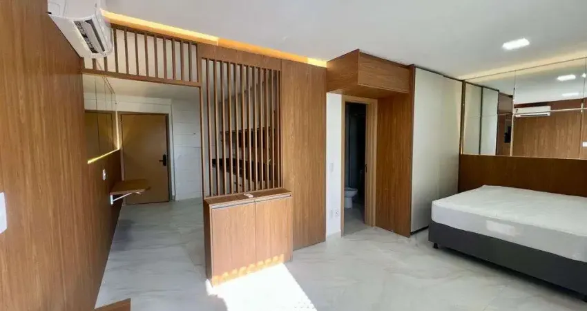 Wtc – apartamento studio de alto padrão, 39 metros, semi mobiliado