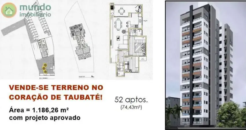 Terreno à venda na Rua Voluntário Penna Ramos, 268, Centro, Taubaté