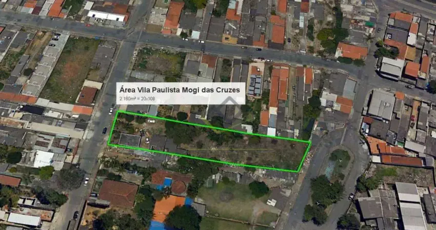Área à venda, 2160 m² por R$ 1.200.000 - Vila Paulista - Mogi das Cruzes/SP