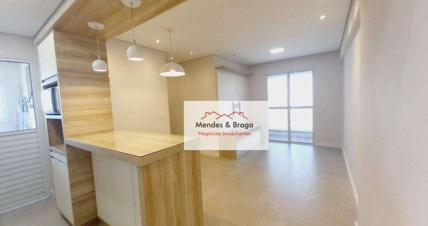Apartamento com 2 dormitórios para alugar, 57 m² por R$ 3.415,21/mês - Vila Paulista - Guarulhos/SP